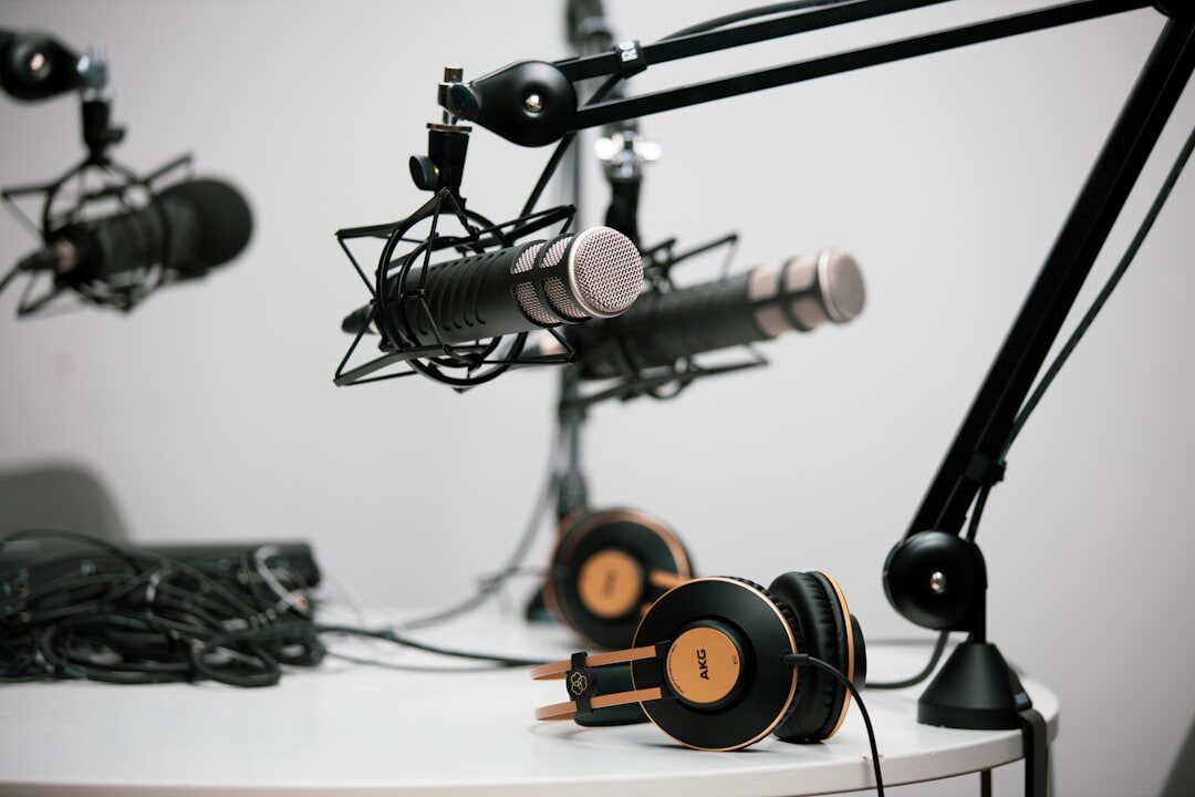 podcast studio microphone setup