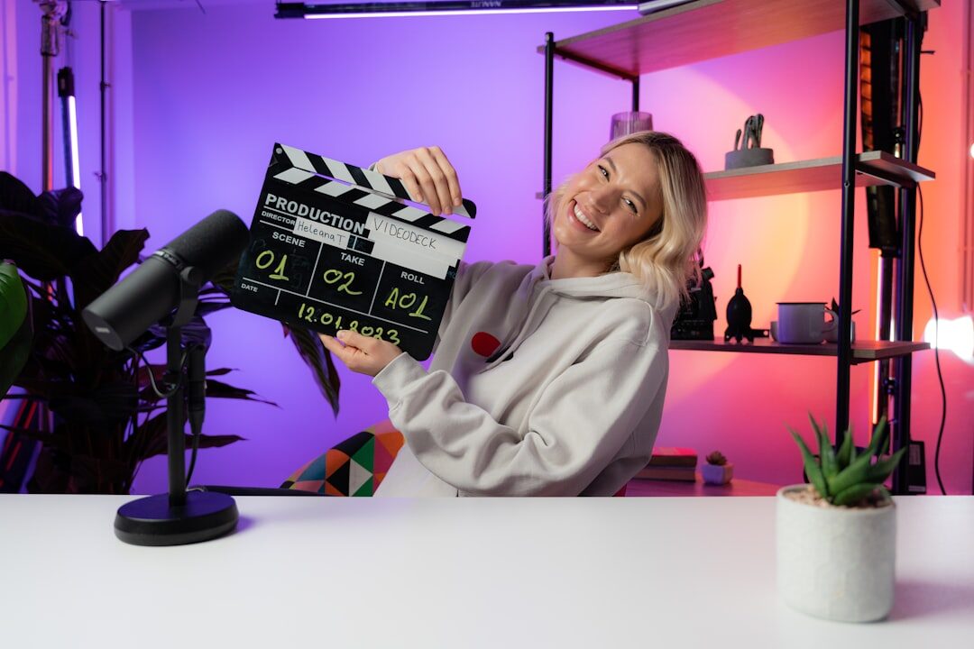 woman telling story in studio