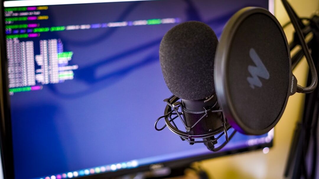 editing podcast on computer